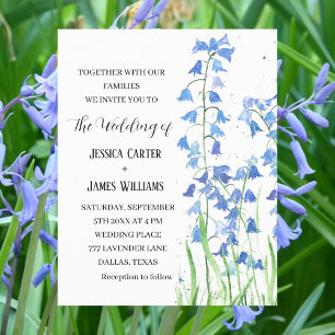 Blaue Glocken Wasserfarben Blumen Hochzeit