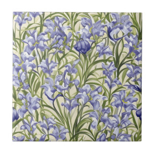Blaue Glockenblumen Blumenmuster Fliese