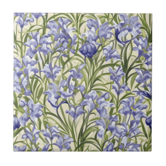 Blaue Glockenblumen Blumenmuster Fliese