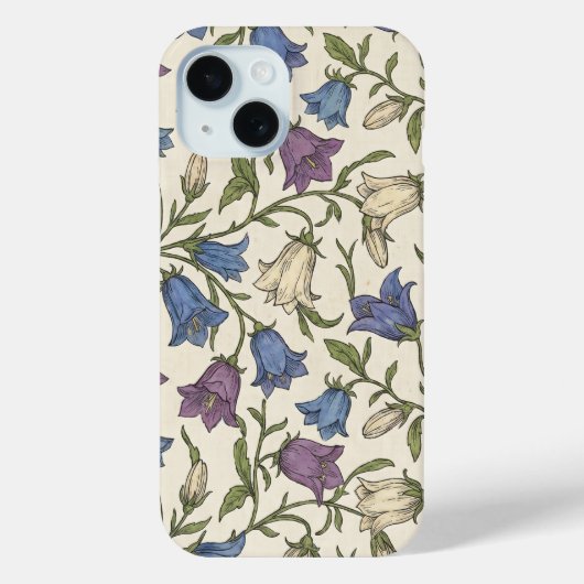 Blaue Glockenblumen-Muster - Ästhetische botanisch Case-Mate iPhone Hülle (Rückseite)