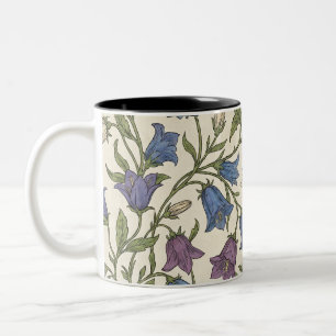Blaue Glockenblumen-Muster - Ästhetische botanisch Zweifarbige Tasse