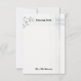 Blaue Glockenblumen-Tartan-Hochzeit-Dankeskarten Dankeskarte