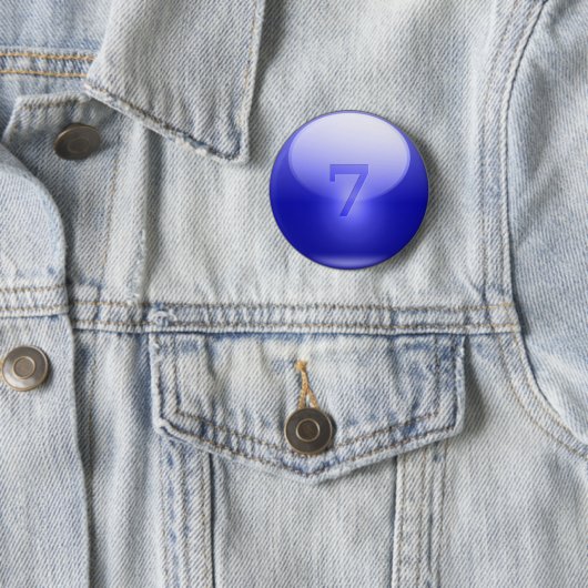 Blaue glückliche 7 button (Beispiel)