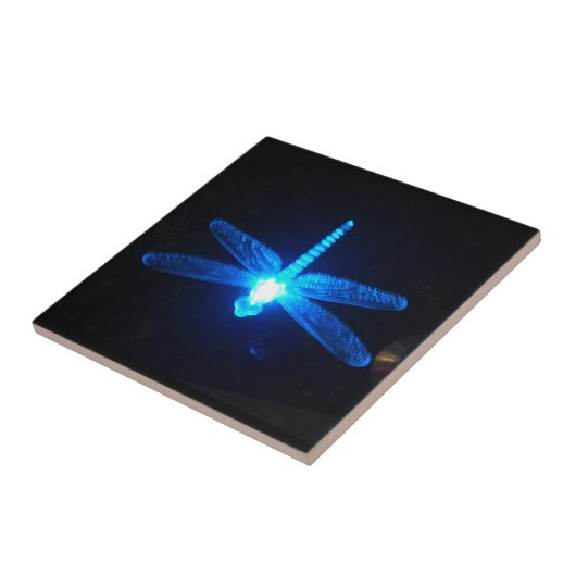 Blaue glühende Libellenfliese Fliese (Seite)