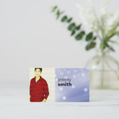 Blaue Glühenheadshot-Visitenkarte Visitenkarte (Stehend Vorderseite)