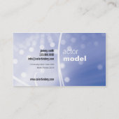 Blaue Glühenheadshot-Visitenkarte Visitenkarte (Rückseite)