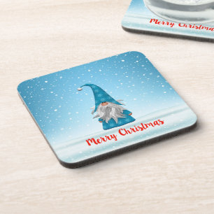 Blaue Gnom Frohe Weihnachten Getränkeuntersetzer