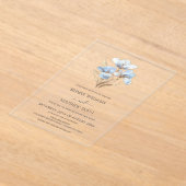 Blaue Gold 3D Blumen  Acryleinladungen (Ablage )