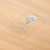 Blaue Gold 3D Blumen Acryleinladungen (Ablage )