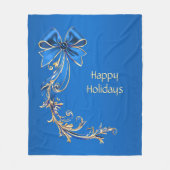 Blaue Gold-Blumen-Feier-Fleece-Decke Fleecedecke (Vorderseite)