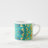 Blaue Gold-Blumen-Mandala Espressotasse (Rechts)