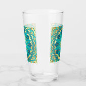 Blaue Gold-Blumen-Mandala Glas (Rechts)