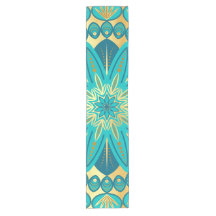 Blaue Gold-Blumen-Mandala