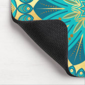 Blaue Gold-Blumen-Mandala Mousepad (Ecke)