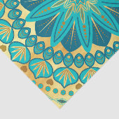 Blaue Gold-Blumen-Mandala Seidenpapier (Ausschnitt)