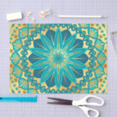 Blaue Gold-Blumen-Mandala Seidenpapier (Handwerk)