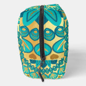 Blaue Gold-Blumen-Mandala Waschbeutel (Rechts)
