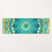 Blaue Gold-Blumen-Mandala Yogamatte (Vorderseite (Horizontal))