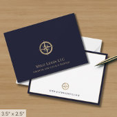 Blaue Gold-Compass-Logo Mitteilungskarte