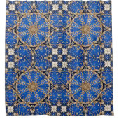 Blaue Gold Deko-Duschvorhang Duschvorhang (Vorderseite)
