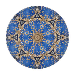 Blaue Gold Deko-Schneidbrett Schneidebrett