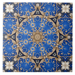 Blaue Gold Dekorative Keramikfliese