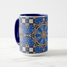Blaue Gold Dekorative Tasse