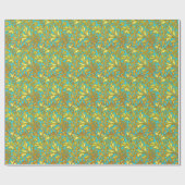 Blaue Gold Distel Geschenkpapier (Flach)