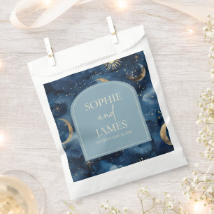 Blaue Gold Elegante Himmlische Sterne Hochzeit Geschenktütchen