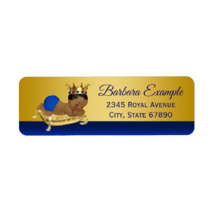 Blaue Gold Ethnische Prinz-Adressetiketten