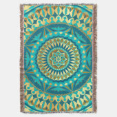 Blaue Gold-Fantasy-Mandala Decke (Vorderseite Vertikal)