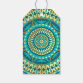 Blaue Gold-Fantasy-Mandala Geschenkanhänger (Rückseite)