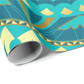Blaue Gold-Fantasy-Mandala Geschenkpapier (Rolleneckpunkt)