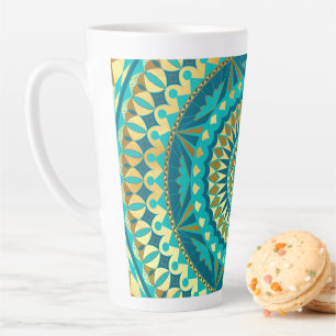 Blaue Gold-Fantasy-Mandala Milchtasse