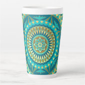 Blaue Gold-Fantasy-Mandala Milchtasse (Vorderseite)