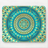 Blaue Gold-Fantasy-Mandala Mousepad (Vorne)