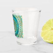 Blaue Gold-Fantasy-Mandala Schnapsglas (Rechts)