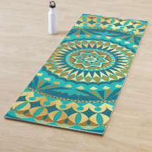 Blaue Gold-Fantasy-Mandala