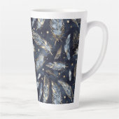 Blaue Gold Federn Sterne Milchtasse (Rechts)