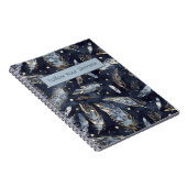 Blaue Gold Federn Sterne Notizblock (Rechte Seite)