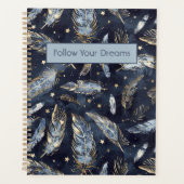 Blaue Gold Federn Sterne Planer (Vorderseite)