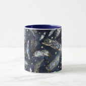 Blaue Gold Federn Sterne Tasse (Zentrum)
