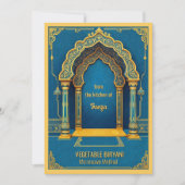 Blaue Gold Gemüse-Biryani Indische Rezeptkarte (Vorderseite)