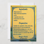Blaue Gold Gemüse-Biryani Indische Rezeptkarte (Rückseite)