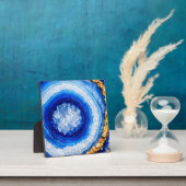 Blaue Gold-Geode-Harzstruktur Fotoplatte (InSitu)