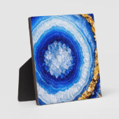 Blaue Gold-Geode-Harzstruktur Fotoplatte (Vorderseite)
