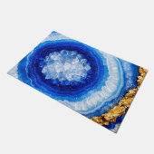Blaue Gold-Geode-Harzstruktur Fußmatte (Schrägansicht)