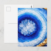 Blaue Gold-Geode-Harzstruktur Postkarte (Vorne/Hinten)