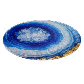 Blaue Gold-Geode-Harzstruktur Schneidebrett (Ecke)