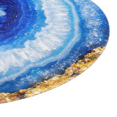 Blaue Gold-Geode-Harzstruktur Schneidebrett (Ecke)